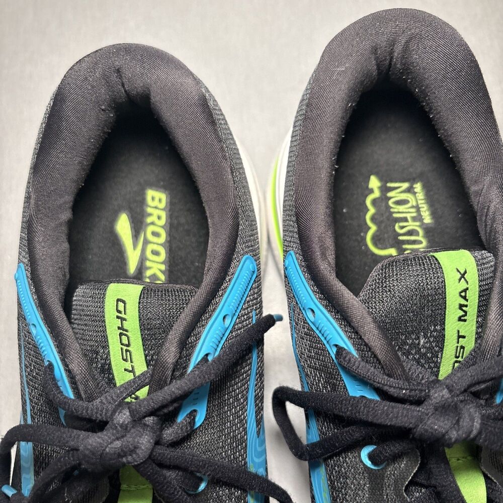 Brooks Ghost Max Running Shoes Mens Size 14 D Black Blue Green Sneakers - Picture 12 of 14